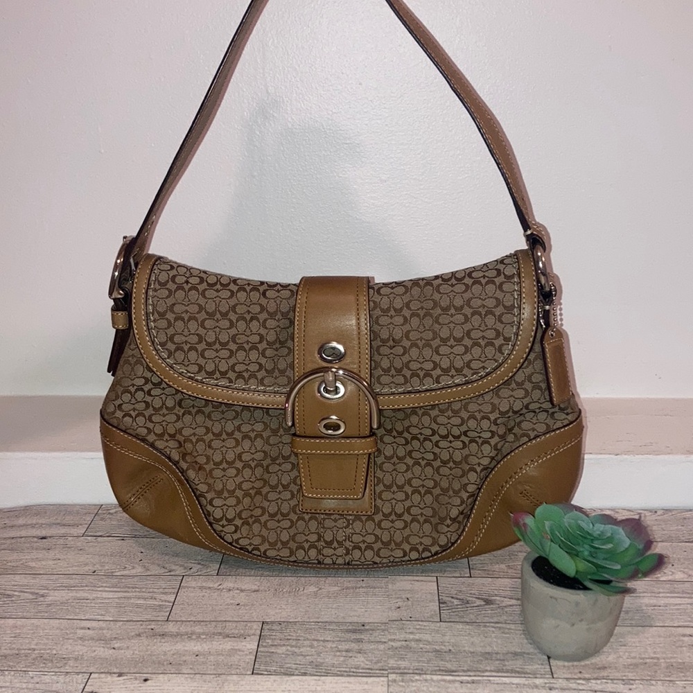 Vintage Coach Signature Soho Classic Brown Monogram Shoulderbag